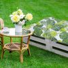 Bankauflage Gartenbankauflage Stuhlkissen Rückenkissen Sitzpolster Bankkissen für Gartenbank Palettenkissen 80x120cm Blätter Grün Oberstoff: 100% Baumwolle, Füllung: 100% Polyester - Image 5