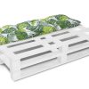 Bankauflage Gartenbankauflage Stuhlkissen Rückenkissen Sitzpolster Bankkissen für Gartenbank Palettenkissen 40x120cm Blätter Grün Oberstoff: 100% Baumwolle, Füllung: 100% Polyester