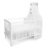 Amilian Himmel mit Schleife für Baby Bett, Stubenwagen, Babywiege, Kinderbett, Kinderzimmer; Baldachin; Betthimmel: Chiffonhimmel Wolken/Hellgrau (Made in EU) 100% Polyester - Image 2
