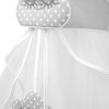 Amilian Himmel mit Schleife für Baby Bett, Stubenwagen, Babywiege, Kinderbett, Kinderzimmer; Baldachin; Betthimmel: Chiffonhimmel Wolken/Hellgrau (Made in EU) 100% Polyester - Image 7