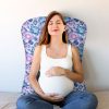 Amilian Schwangerschaftskissen zum Schlafen Lagerungskissen Seitenschläferkissen ink.Bezug Baby Bed universell groß TYP A pregnancy pillow bodypillow Zauberblumen 100% Baumwolle Oberstoff 100% Polypropylen, Füllung 100% Polyester - Image 2
