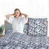 Amilian Bettwäsche; Bettgarnitur; 3-tlg. 100% Baumwolle; für Bettbezug: 155x220 und 2 x Kopfkissenbezug: 80x80 cm; mit Hotelverschluss; Monstera Grau 100% Baumwolle - Image 4