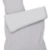 Amilian Bettwäsche; Bettgarnitur; 2-tlg. 100% Baumwolle; für Bettbezug: 140x200 und 1 x Kopfkissenbezug: 80x80 cm; mit Hotelverschluß; Sternchen Grau Streifen Grau 100% Baumwolle