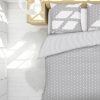 Amilian Bettwäsche; Bettgarnitur; 2-tlg. 100% Baumwolle; für Bettbezug: 140x200 und 1 x Kopfkissenbezug: 80x80 cm; mit Hotelverschluß; Sternchen Grau Streifen Grau 100% Baumwolle - Image 4