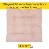 Amilian Stuhlkissen 40x40 mit Bändern - 4er Set Sitzkissen - Outdoor Indoor - Sitzauflage - Oberstoff 100% Baumwolle, Füllung 100% Polyester / Lachs - Image 6