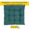 Amilian Stuhlkissen 40x40 mit Bändern - 4er Set Sitzkissen - Outdoor Indoor - Sitzauflage – Oberstoff 100% Baumwolle, Füllung 100% Polyester / Smaragd - Image 6