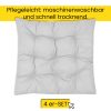 Amilian Stuhlkissen 40x40 mit Bändern - 4er Set Sitzkissen - Outdoor Indoor - Sitzauflage – Oberstoff 100% Baumwolle, Füllung 100% Polyester / Hellgrau - Image 6