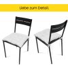 Amilian Stuhlkissen 40x40 mit Bändern - 4er Set Sitzkissen - Outdoor Indoor - Sitzauflage – Oberstoff 100% Baumwolle, Füllung 100% Polyester / Hellgrau - Image 7