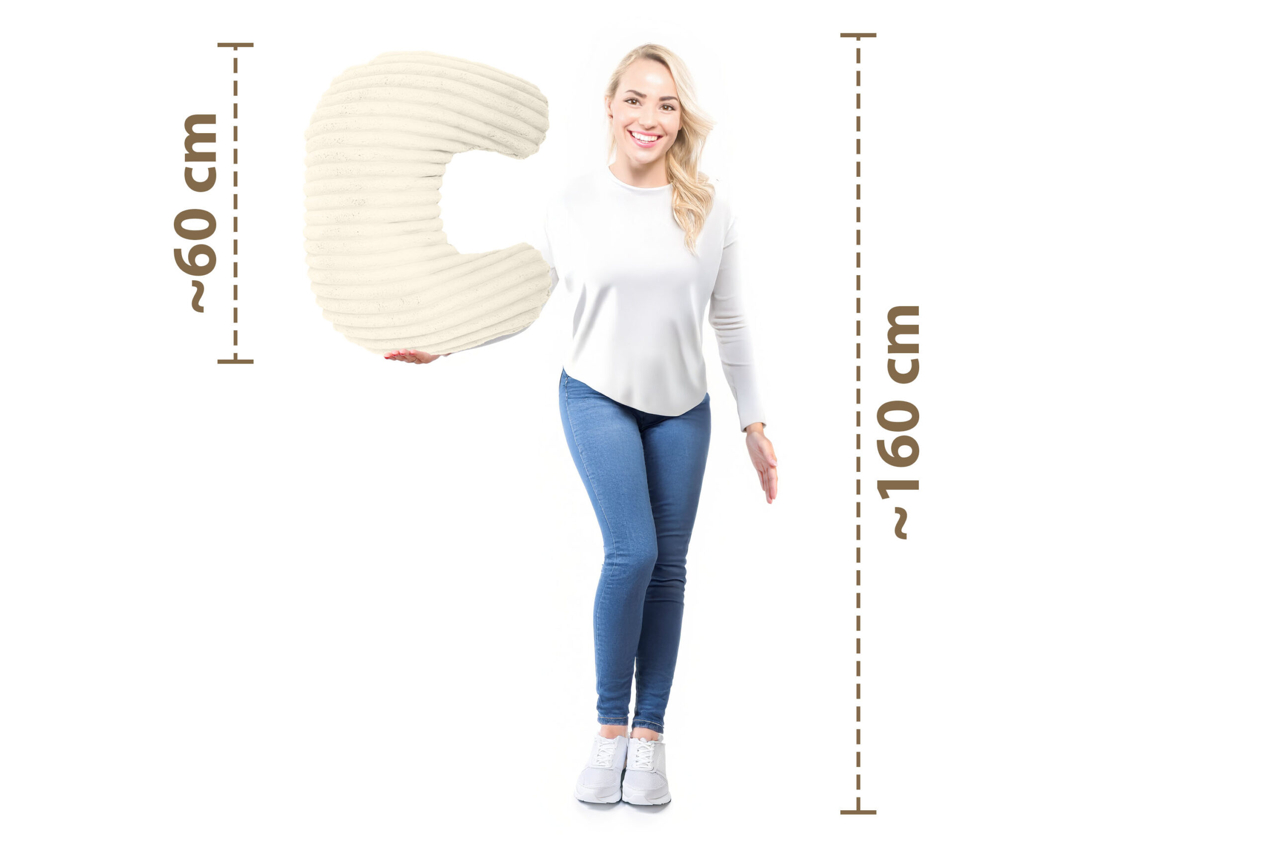 Amilian Stillkissen klein 60x42 cm – Schwangerschaftskissen Stillhörnchen mit abnehmbarem Bezug