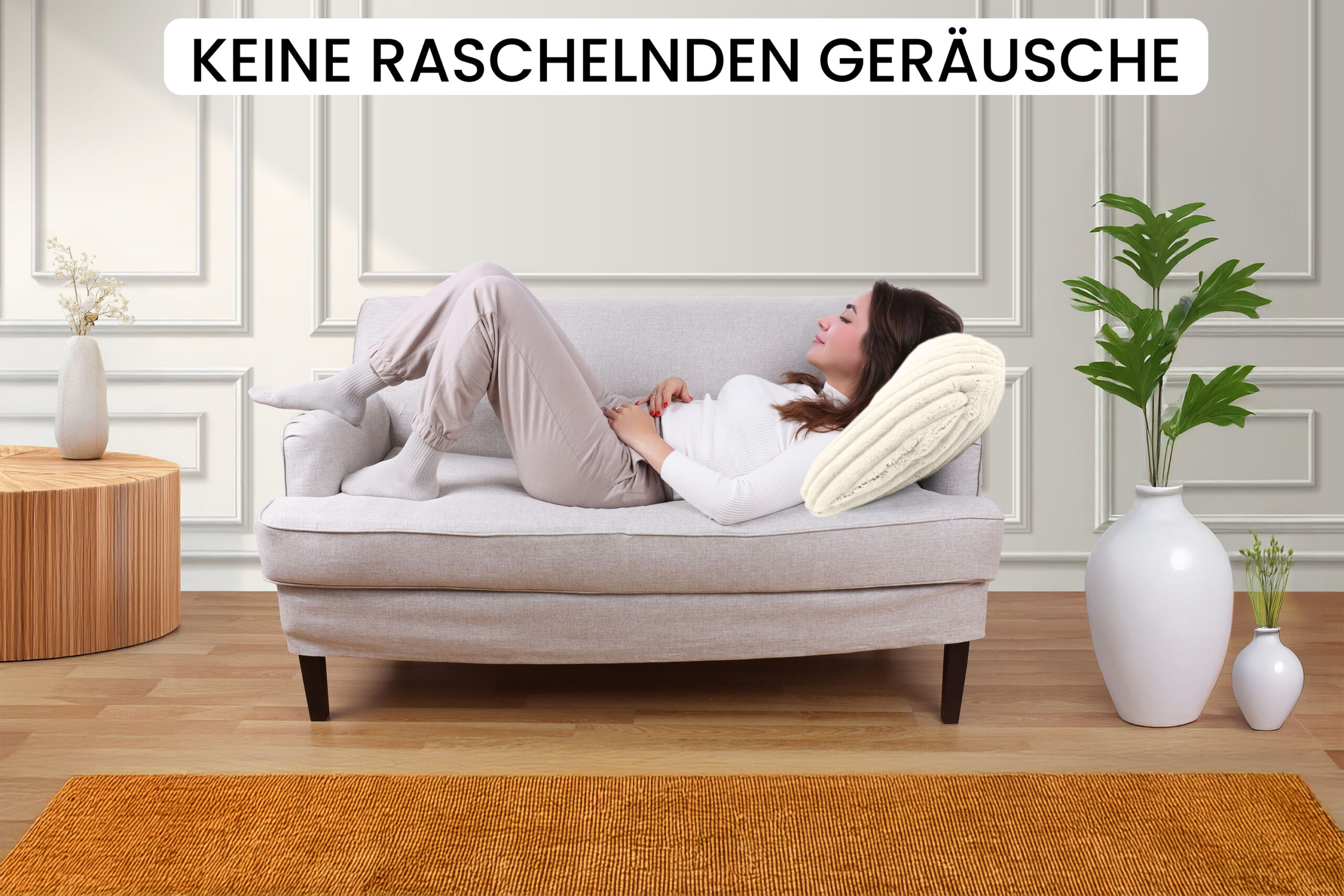 Amilian Stillkissen klein 60x42 cm – Schwangerschaftskissen Stillhörnchen mit abnehmbarem Bezug