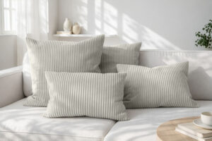 Dekokissen mit Füllung 4er Set in Cord-Optik 2x 40x40 + 2x 35x45 cm für Sofa, Couch und Bett