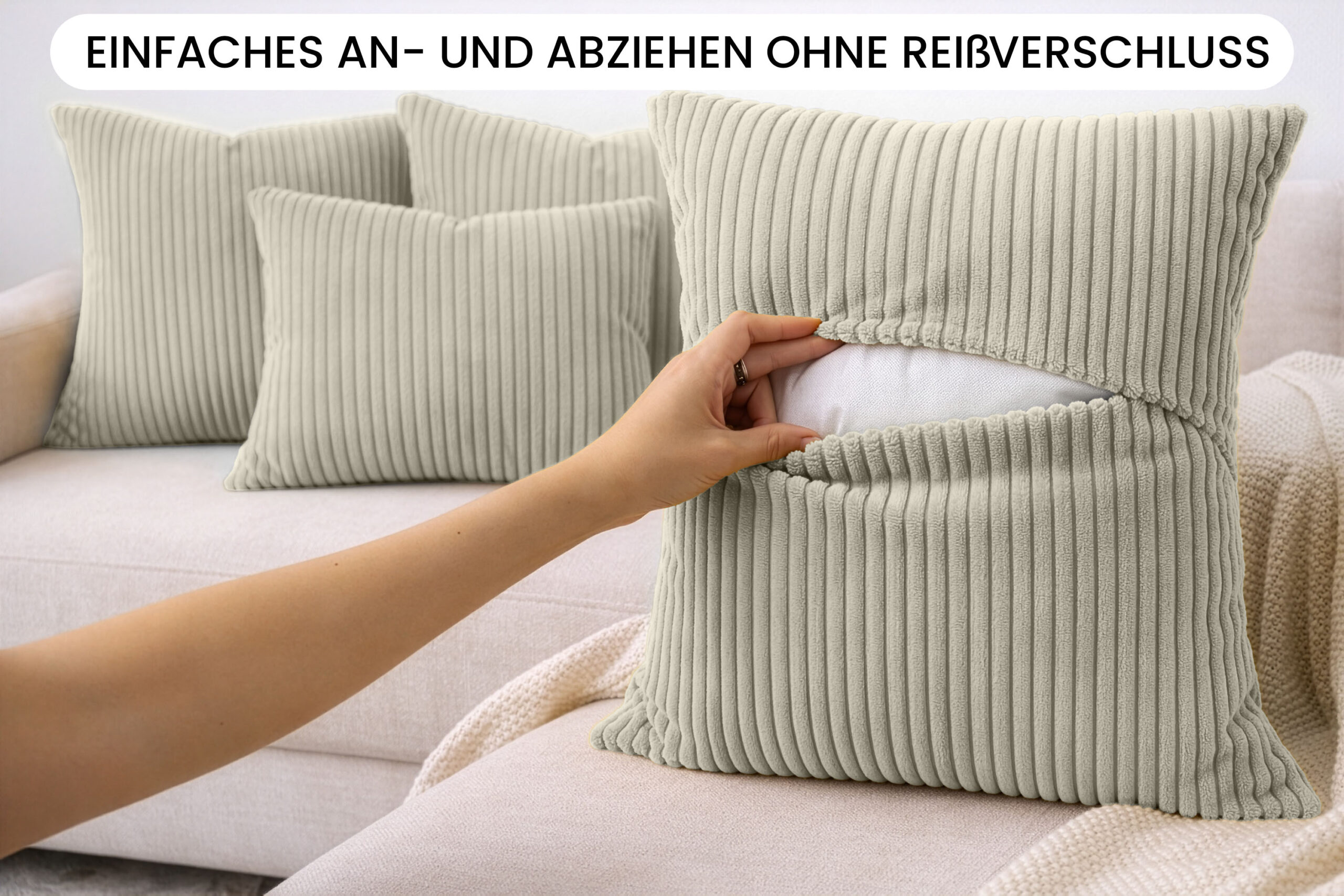 Amilian Dekokissen 4er Set mit Füllung 2x 40x40 + 2x 35x45 cm