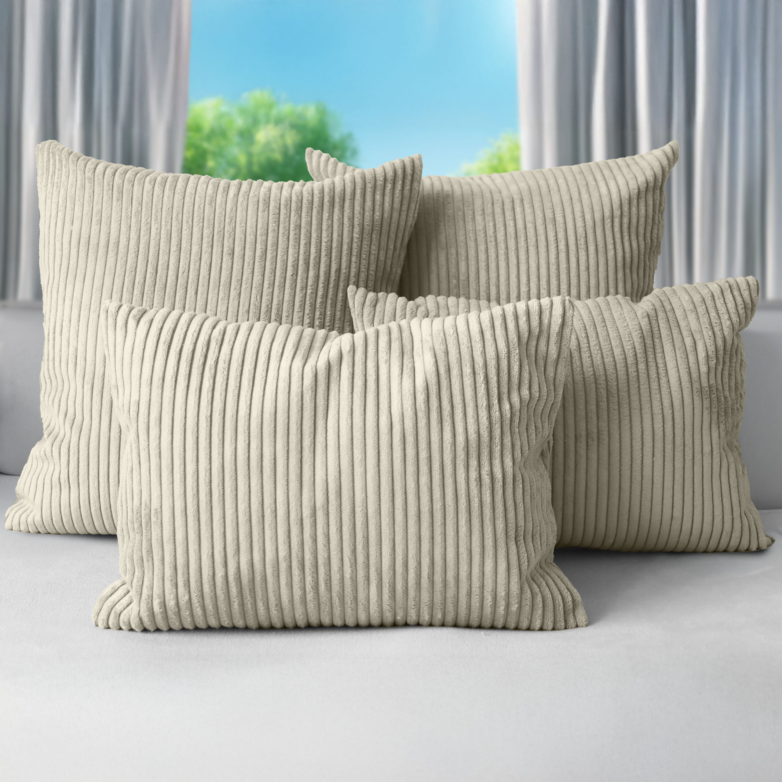 Amilian Dekokissen 4er Set mit Füllung 2x 40x40 + 2x 35x45 cm
