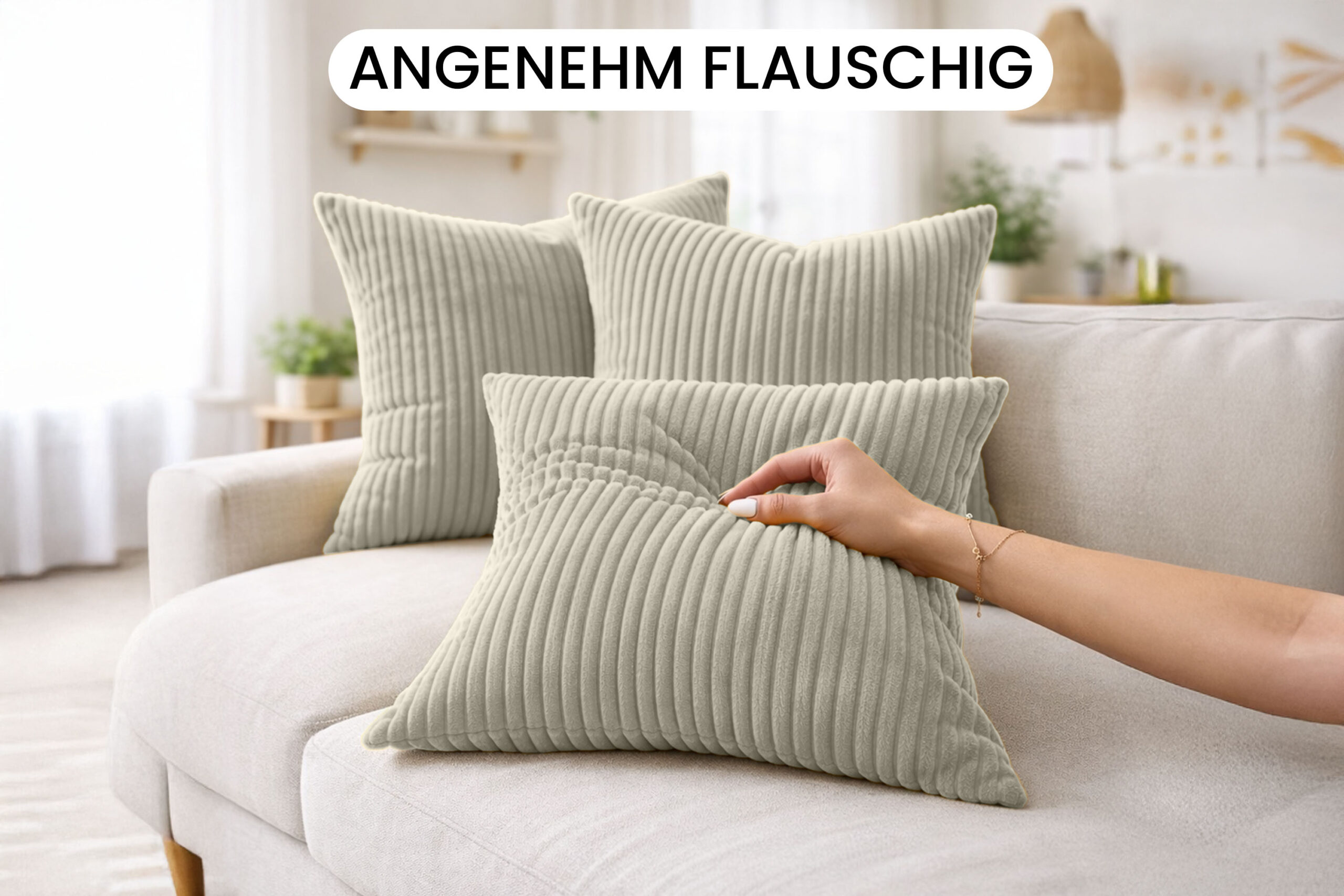 Amilian Dekokissen 4er Set mit Füllung 2x 40x40 + 2x 35x45 cm