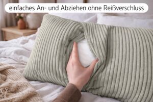Dekokissen 40x80 cm mit Füllung - Sofakissen & Couchkissen in Cord-Optik