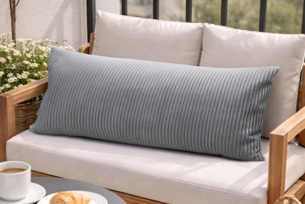 Dekokissen 40x80 cm mit Füllung - Sofakissen & Couchkissen in Cord-Optik