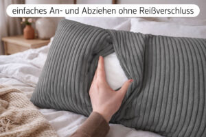 Dekokissen 40x80 cm mit Füllung - Sofakissen & Couchkissen in Cord-Optik