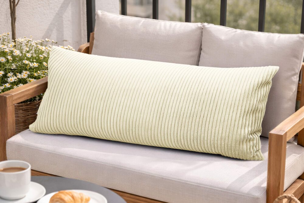 Dekokissen 40x80 cm mit Füllung - Sofakissen & Couchkissen in Cord-Optik