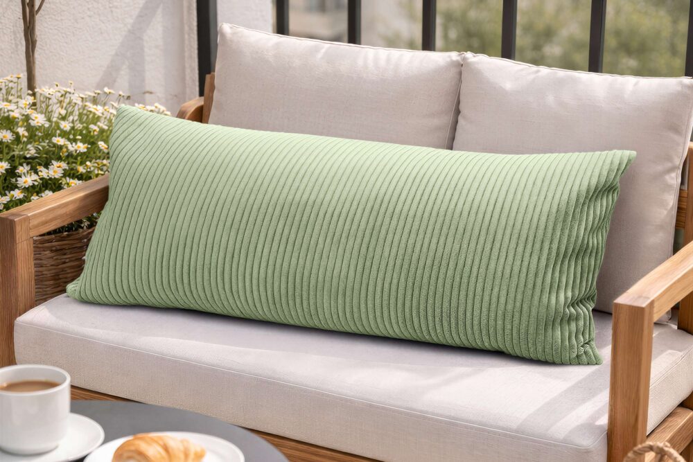 Dekokissen 40x80 cm mit Füllung - Sofakissen & Couchkissen in Cord-Optik