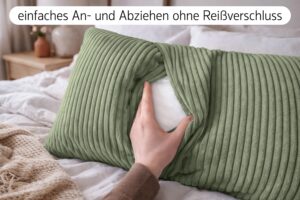 Dekokissen 40x80 cm mit Füllung - Sofakissen & Couchkissen in Cord-Optik