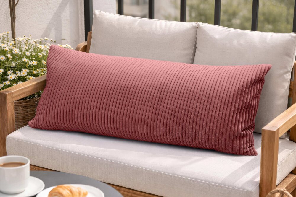 Dekokissen 40x80 cm mit Füllung - Sofakissen & Couchkissen in Cord-Optik