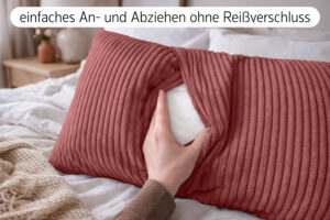 Dekokissen 40x80 cm mit Füllung - Sofakissen & Couchkissen in Cord-Optik