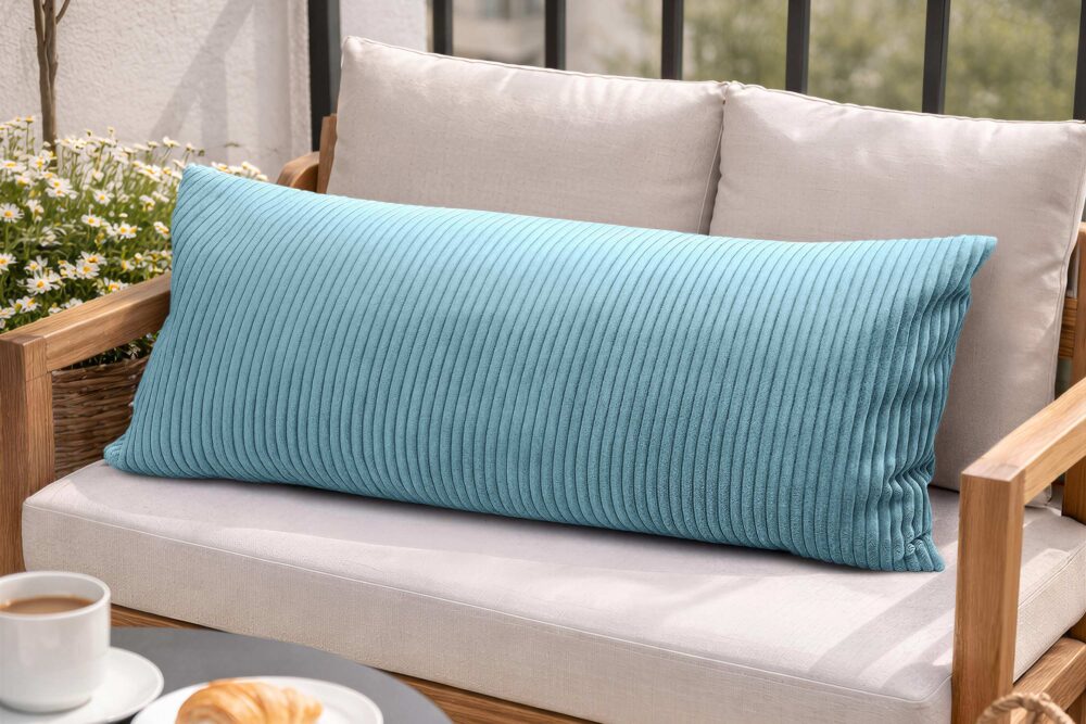 Dekokissen 40x80 cm mit Füllung - Sofakissen & Couchkissen in Cord-Optik