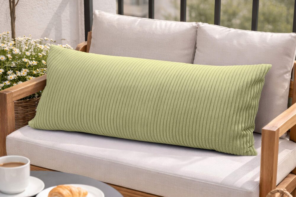 Dekokissen 40x80 cm mit Füllung - Sofakissen & Couchkissen in Cord-Optik