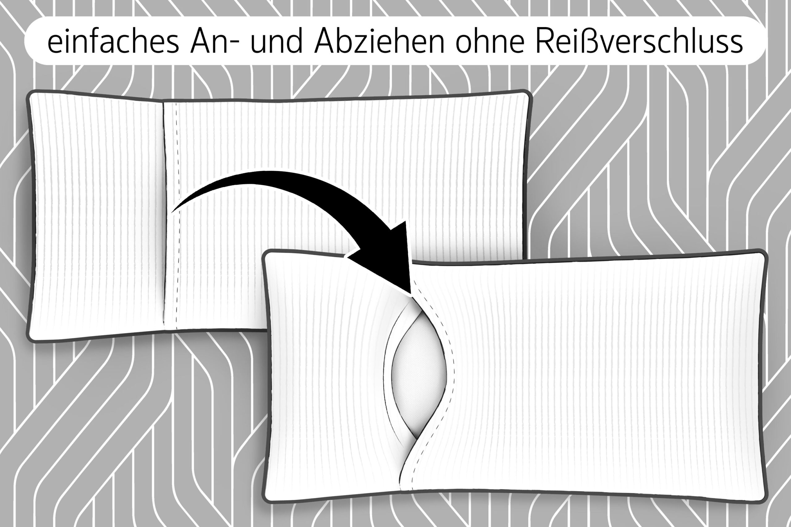 Amilian Kissenbezug 40x80 cm – Kopfkissenbezug & Sofakissenbezug in Cord-Optik (Hotelverschluss)