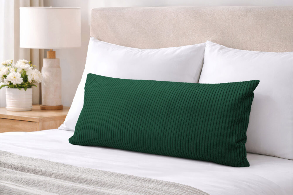 Amilian Kissenbezug 40x80 cm – Kopfkissenbezug & Sofakissenbezug in Cord-Optik (Hotelverschluss)