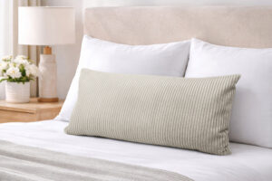 Amilian Kissenbezug 40x80 cm – Kopfkissenbezug & Sofakissenbezug in Cord-Optik (Hotelverschluss)