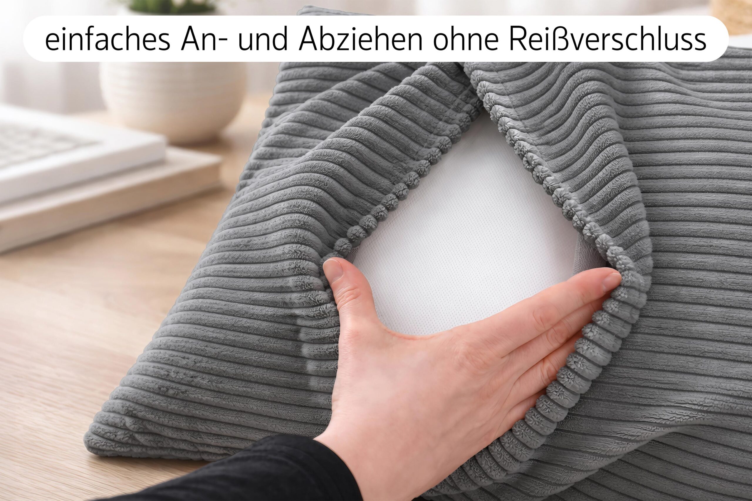 Amilian Sofakissen 4er Set mit Füllung – Dekokissen für Sofa, Wohnzimmer und Schlafzimmer