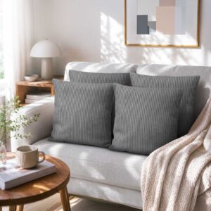 Amilian Sofakissen 4er Set mit Füllung – Dekokissen für Sofa, Wohnzimmer und Schlafzimmer
