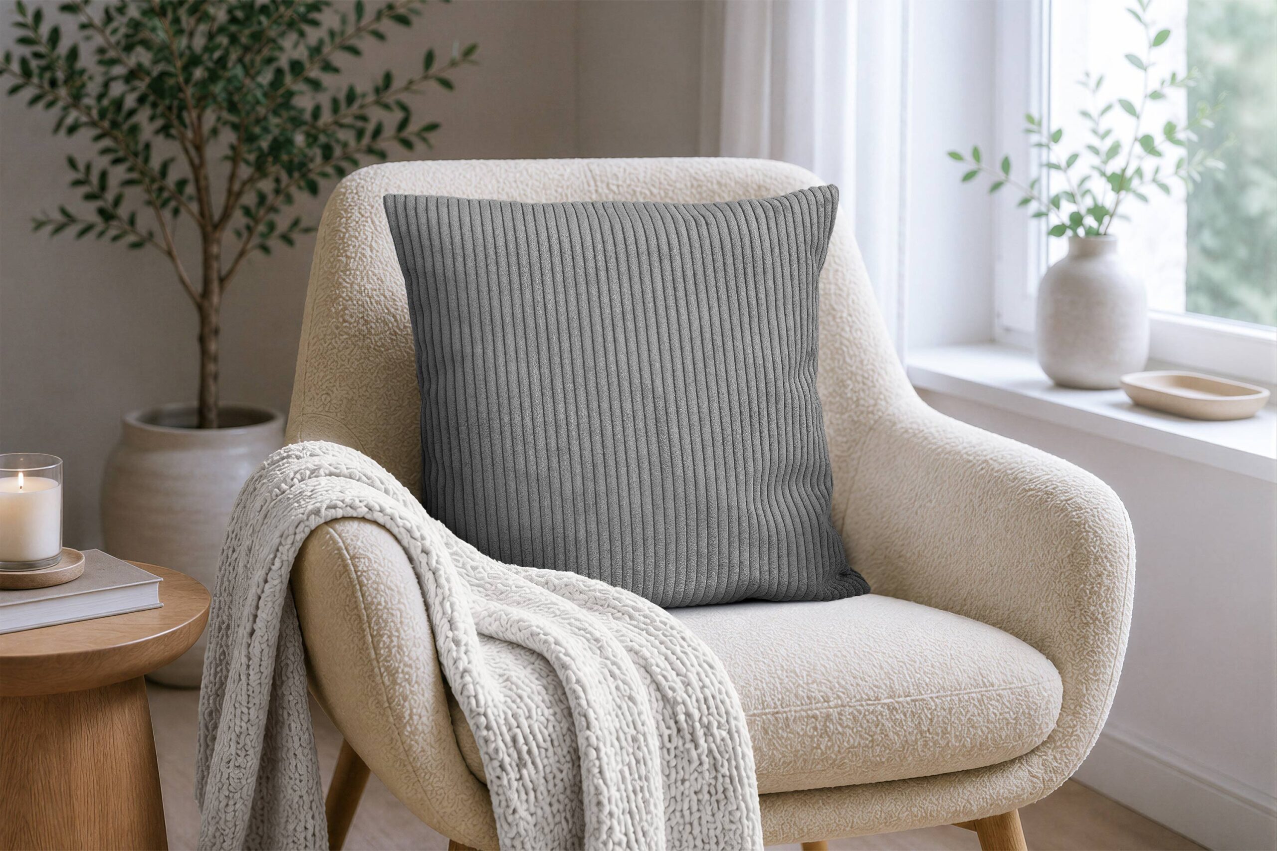 Amilian Sofakissen 4er Set mit Füllung – Dekokissen für Sofa, Wohnzimmer und Schlafzimmer