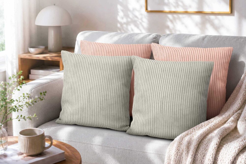 Amilian Sofakissen 4er Set mit Füllung – Dekokissen für Sofa, Wohnzimmer und Schlafzimmer