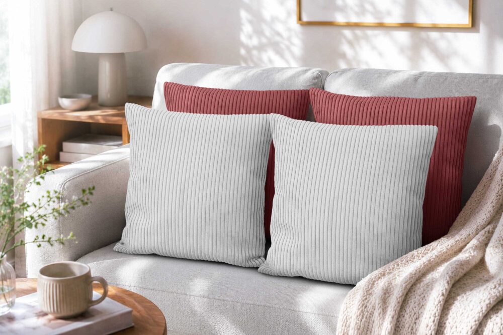 Amilian Sofakissen 4er Set mit Füllung – Dekokissen für Sofa, Wohnzimmer und Schlafzimmer