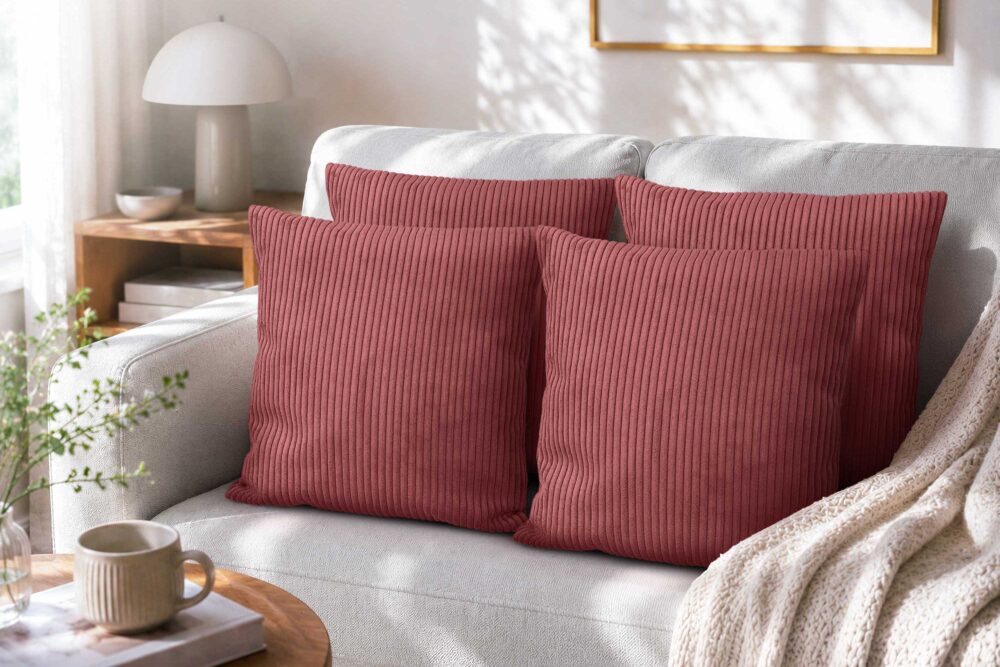 Amilian Sofakissen 4er Set mit Füllung – Dekokissen für Sofa, Wohnzimmer und Schlafzimmer
