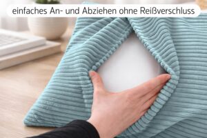 Dekokissen 4er Set mit Füllung in Cord-Optik - Sofakissen, Couchkissen & Zierkissen für Wohnzimmer und Schlafzimmer
