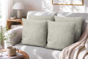 Amilian Sofakissen 4er Set mit Füllung – Dekokissen für Sofa, Wohnzimmer und Schlafzimmer