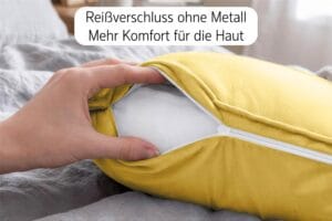 Dekokissen 4er Set mit Füllung - Sofakissen & Zierkissen mit Reißverschluss, 40-50 cm