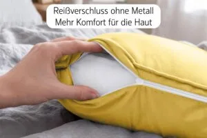 Dekokissen 4er Set mit Füllung - Sofakissen & Zierkissen mit Reißverschluss, 40-50 cm