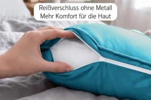 Dekokissen 4er Set mit Füllung - Sofakissen & Zierkissen mit Reißverschluss, 40-50 cm