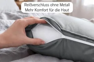 Dekokissen 4er Set mit Füllung - Sofakissen & Zierkissen mit Reißverschluss, 40-50 cm