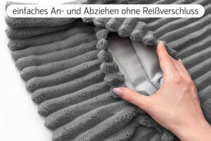 Kissenbezüge 4er Set ohne Füllung in Cord-Optik mit Hotelverschluss - 40x40, 45x45 & 50x50 cm