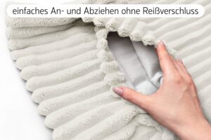 Kissenbezüge 4er Set ohne Füllung in Cord-Optik mit Hotelverschluss - 40x40, 45x45 & 50x50 cm