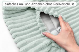 Kissenbezüge 4er Set ohne Füllung in Cord-Optik mit Hotelverschluss - 40x40, 45x45 & 50x50 cm