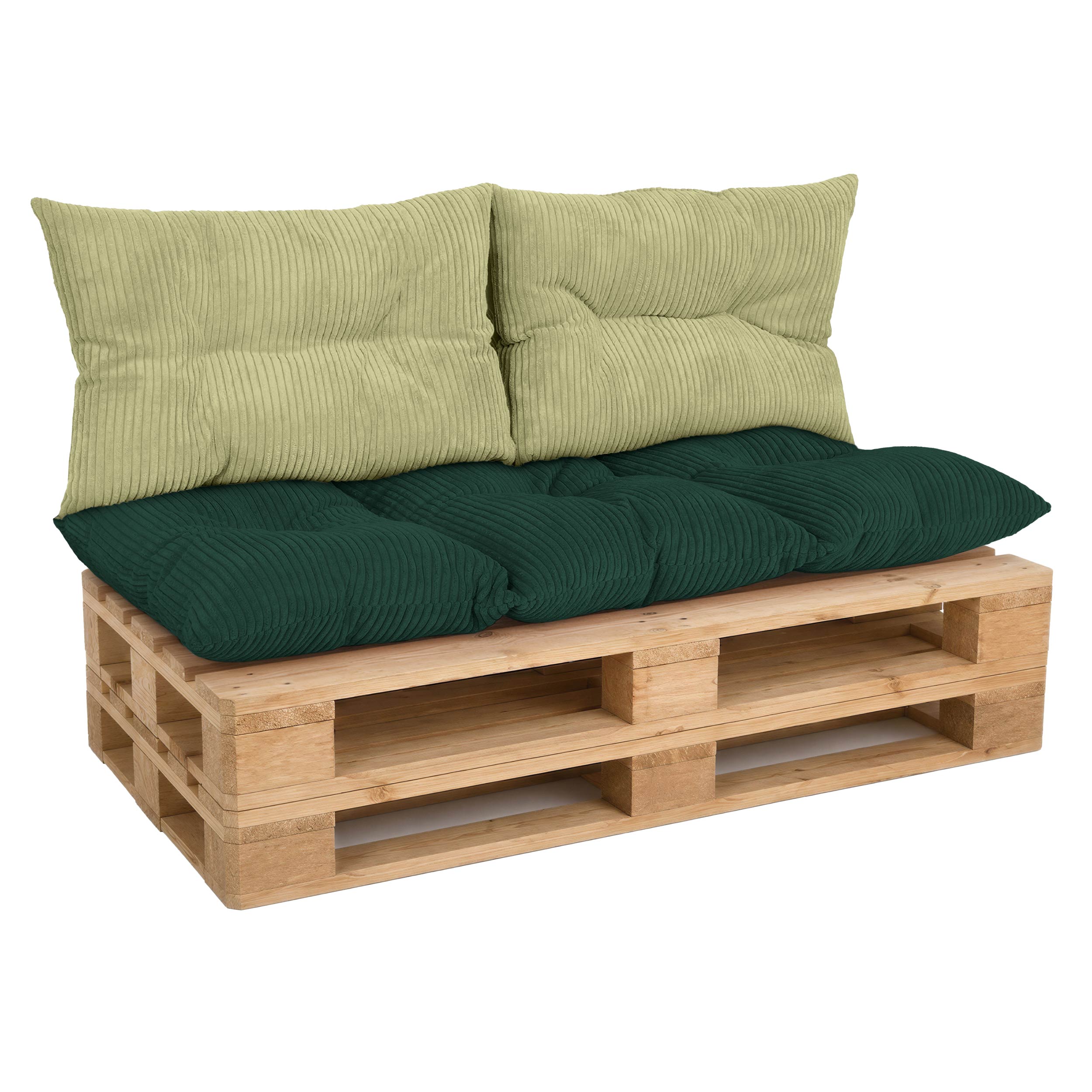 Amilian Palettenkissen Set 3-teilig – Sitzkissen 120x60 cm + 2x Kissen 40x60 cm für Europaletten