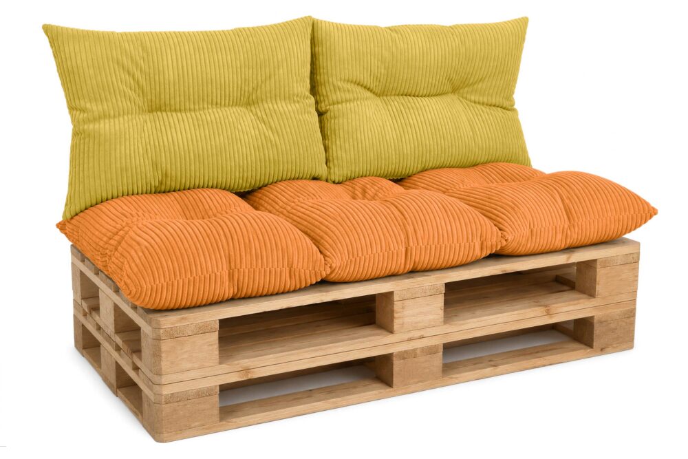 Amilian Palettenkissen Set 3-teilig – Sitzkissen 120x80 cm + 2x Rückenkissen 40x60 cm für Europaletten