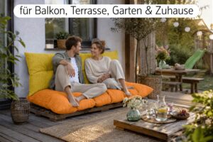 Palettenkissen Set 3-teilig 120x80 cm - Sitzkissen + 2x Rückenkissen 40x60 cm für Europaletten in Cord-Optik