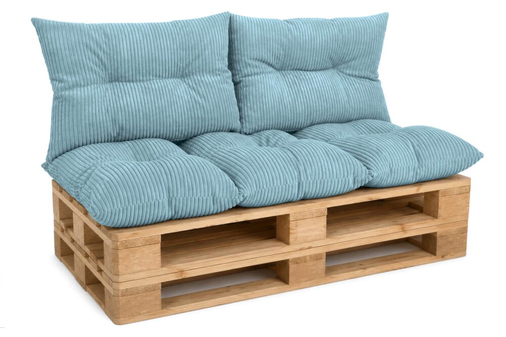 Amilian Palettenkissen Set 3-teilig – Sitzkissen 120x80 cm + 2x Rückenkissen 40x60 cm für Europaletten